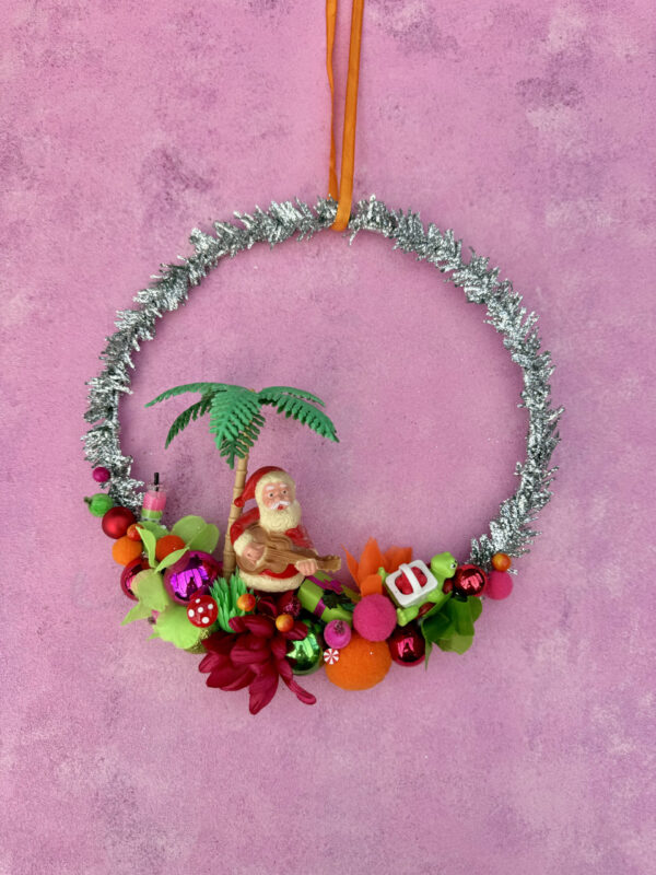 Julekrans i grøn, orange og pink - Image 6
