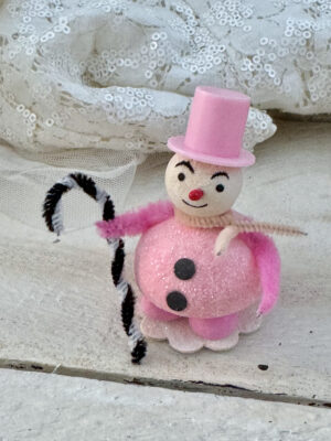 Snemand i retro stil, lyserød