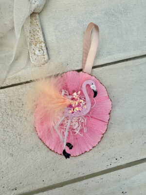 Rosette med pink flamingo