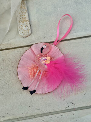 Rosette med pink flamingo