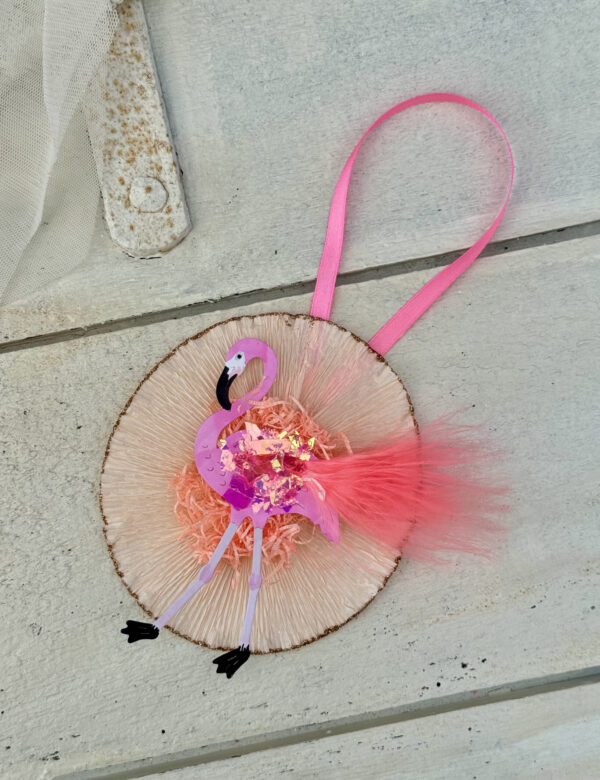 Rosette med pink flamingo