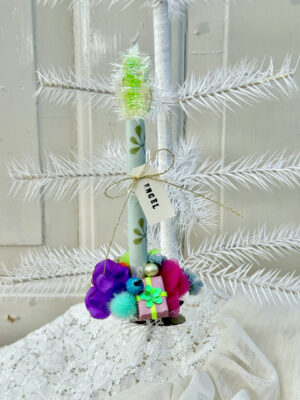 Julelys af gammel lysholder "Engel"