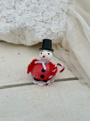 Snemand i retro stil, rød