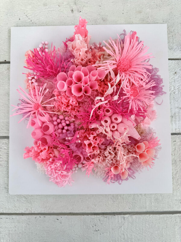 Koralrev på plade, til ophæng, Pink