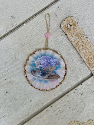 Rosette lilla, lys blå