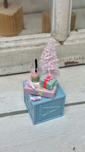 Juleklods blå "Drink og gaver"