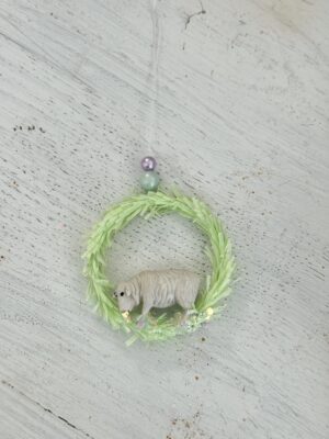 Mini ophæng med får - lys pastel grøn