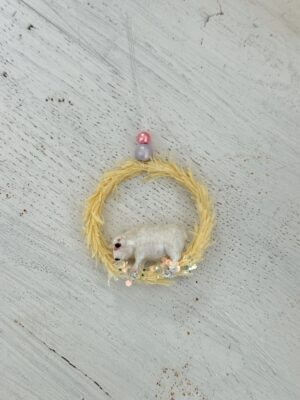 Mini ophæng med får - lys støvet gulorange